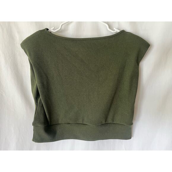 The Drop Women's Green Padded Shoulder Crop Top by @lucywhims Casual XXL Pull On - Picture 2 of 8